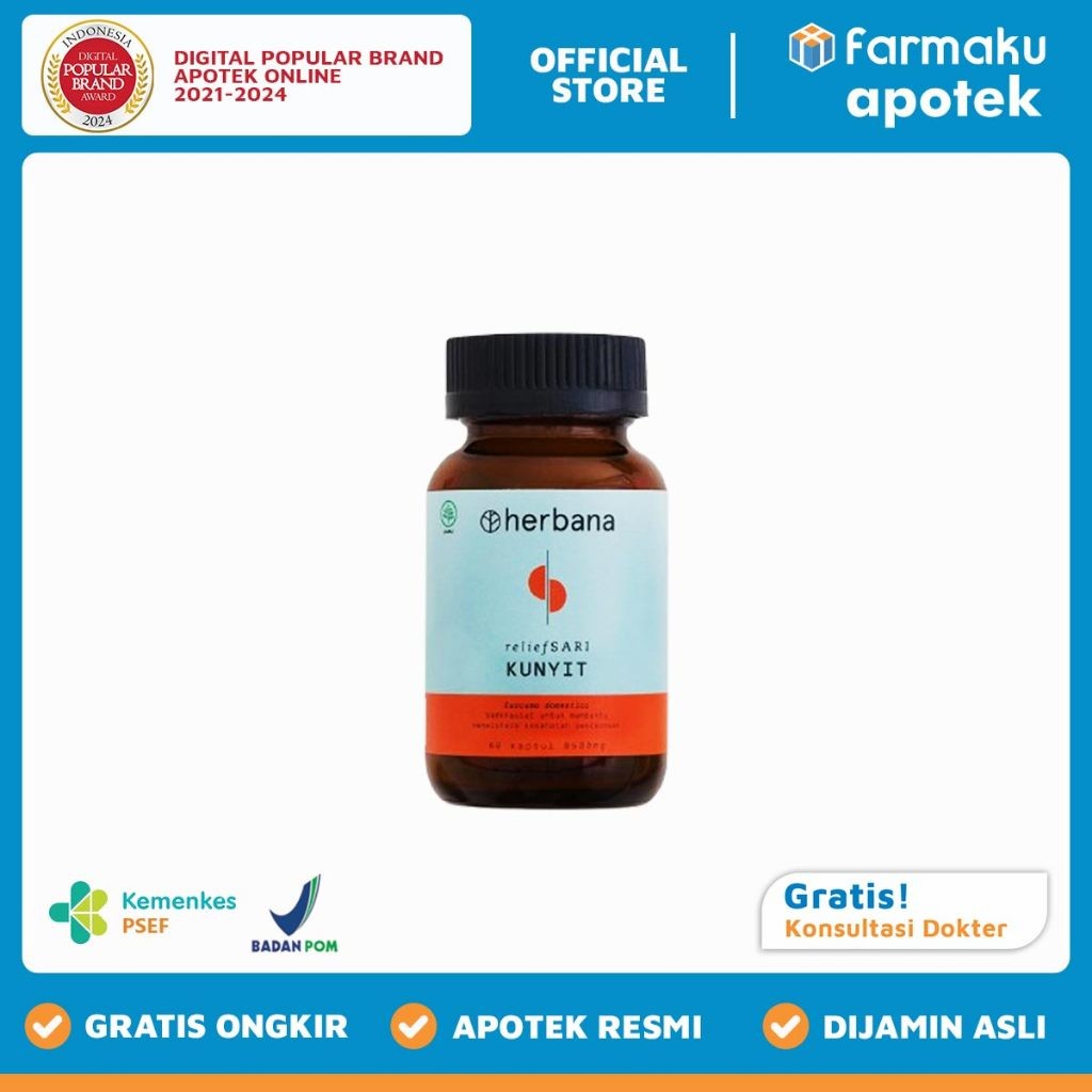 

Herbana Relief Kunyit Botol 60 Capsule - TMG