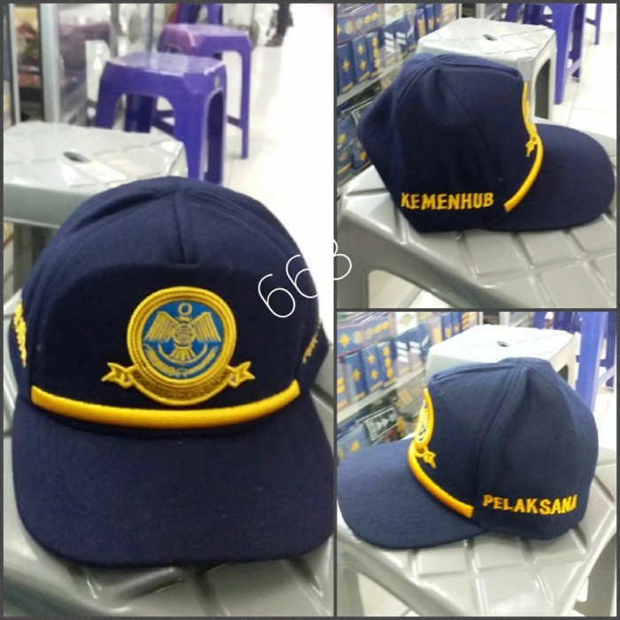 

Topi Laken Logo Kementerian Perhubungan Lis Plus Bordir Nama