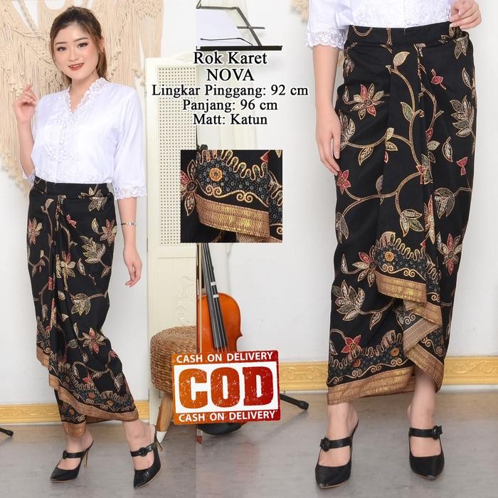 Rok Kebaya Elegan Mewah Warna Hitam Terbaru Bawahan Batik Modern Acara Pesta Kondangan Tunangan