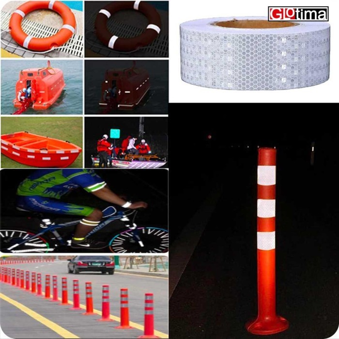 

Ready Stock Stiker Reflektor Pemantul Cahaya Reflective Warning Tape Scotlight Packing Aman