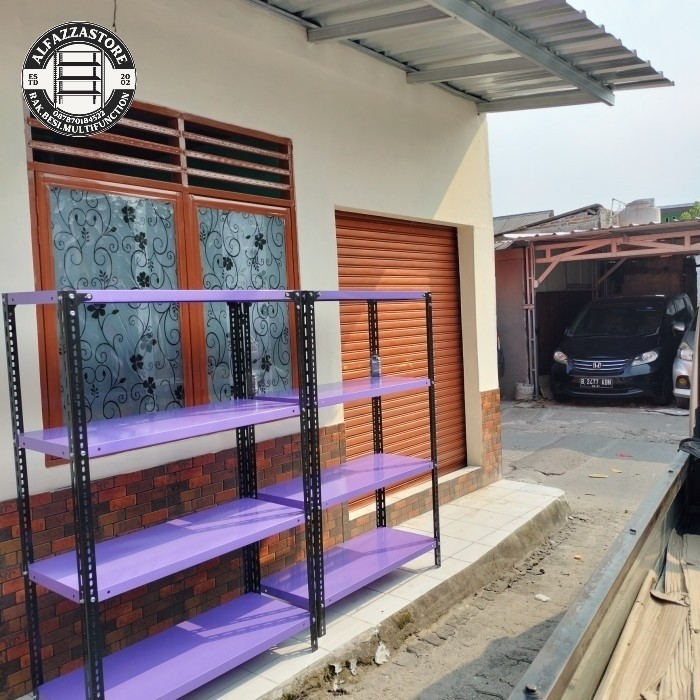 RAK BESI SIKU LUBANG UK 40X100X150 4 SUSUN.