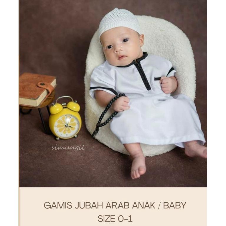 BAJU JUBAH GAMIS AQIQAH NEWBORN BAYI BARU LAHIR LAKI LAKI USIA 0-3 TAHUN BAJU LEBARAN NEWBORN LAKI