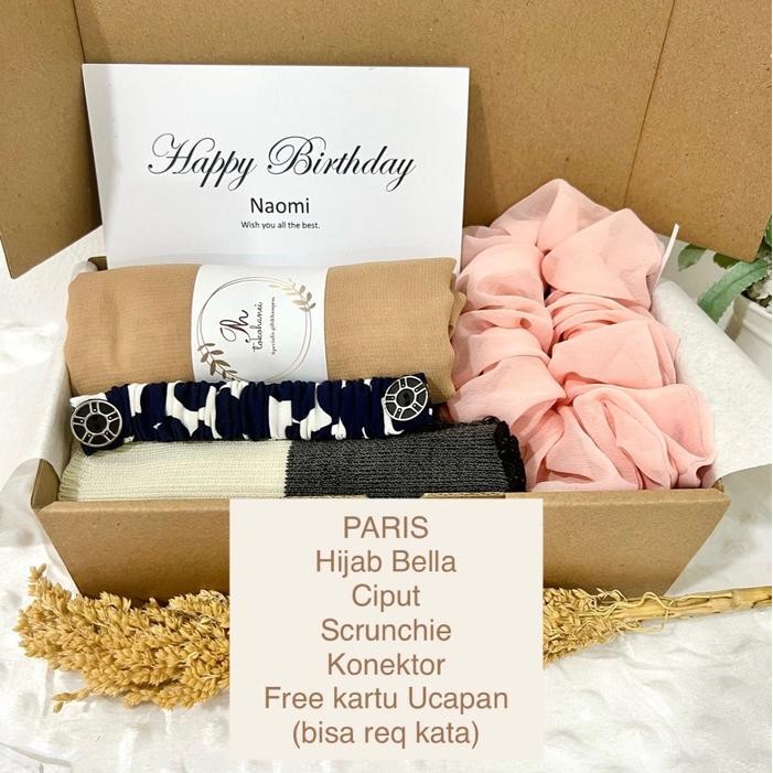 

Hampers Hijab Kado Gift Box Hadiah Jilbab Kerudung Hijab Bella Square Segiempat Ulang Tahun