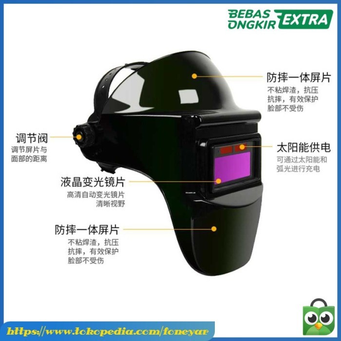 Welding Helmet topeng las Kedok Las Kaca otomatis pelindung wajah