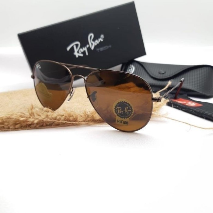 KACAMATA RBN AVIATOR LENSA ASLI KACA POLARIZED FULLSET UNISEX