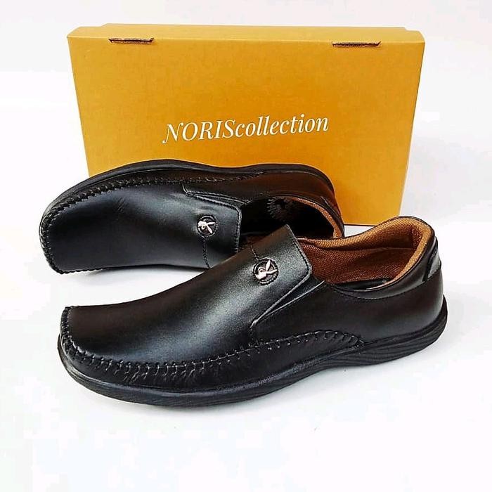 Terlaris Sepatu Santai Pria Kulit Asli Sepatu Kasual Pria Kulit Asli Hitam Flat Shoes Casual Kerja