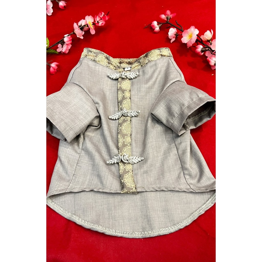Baju Anjing Cheongsam Imlek Jantan Grey Premium #Gratisongkir #Sale #Discount