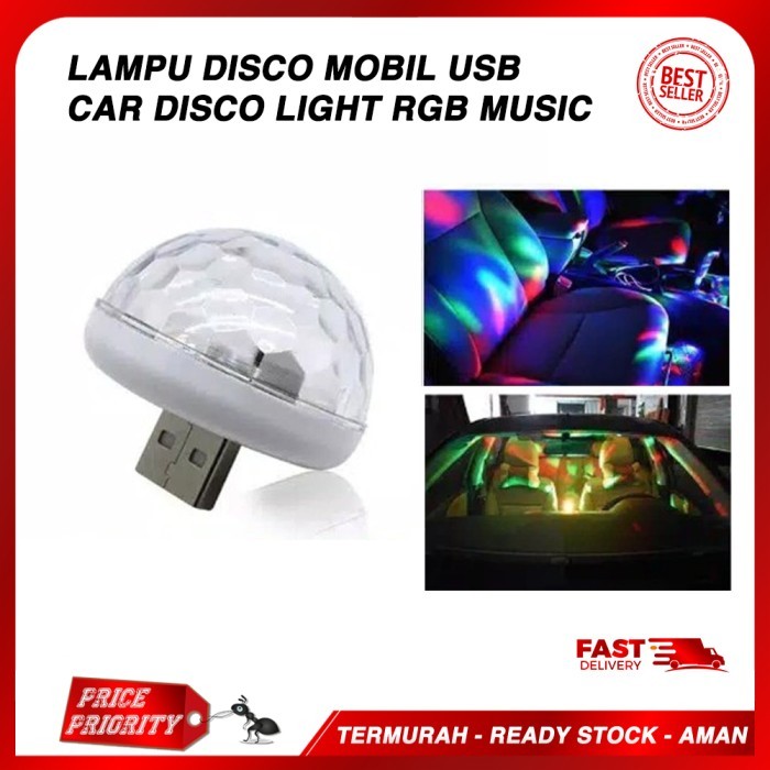 Lampu Disko Mobil SENSOR MUSIK / Car Disco Light RGB Kabin LED Disco