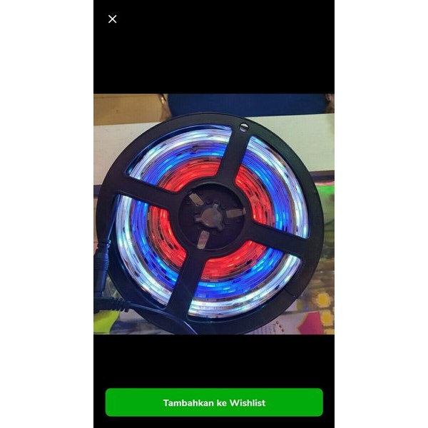 Lampu Led Strip Flexibel 5050 Rgb 5 Meter Ip 65 12 Volt Grade A Waterproof Plus Adaptor 12 V