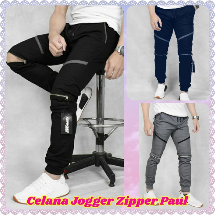 Celana Jogger Zipper Paul