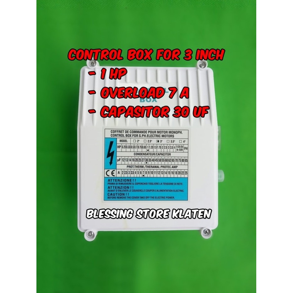 %%%%] CONTROL BOX SUBMERSIBLE PUMP / POMPA SATELIT 7A / POMPA 3" 1 HP