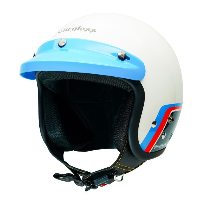 Helm Cargloss Race Track CFM Retro Half Face - Race Track White