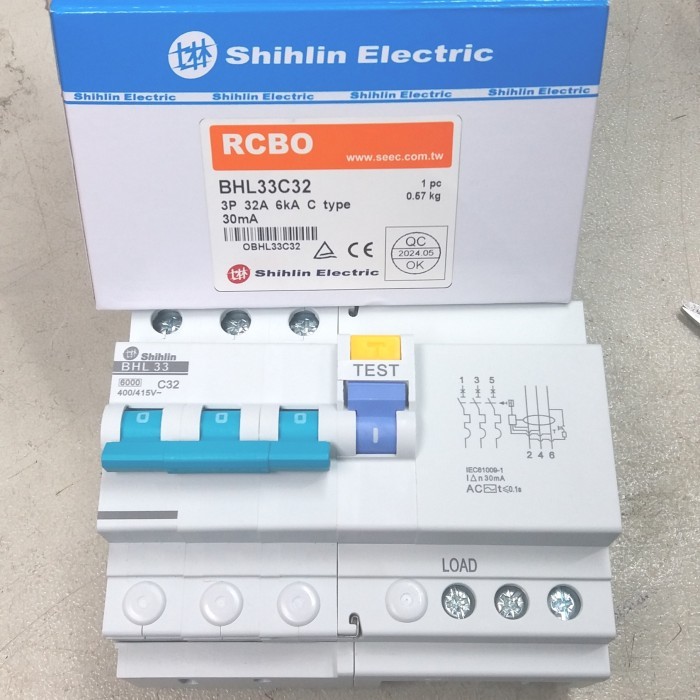 Shihlin Rcbo/Elcb 3Phase 40,50,63A/Mcb 6Ka +Elcb 30Ma Shihlin