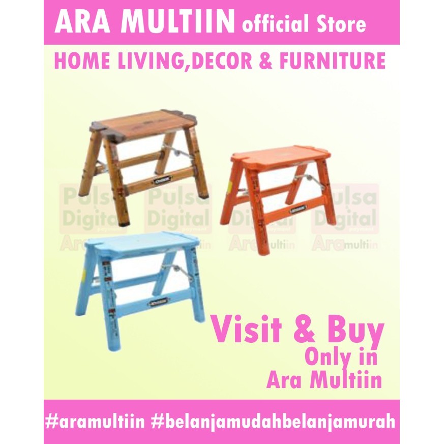 KRISBOW TANGGA ALUMINIUM 1 STEP STOOL TANGGA LIPAT 1 PIJAKAN HITAM
