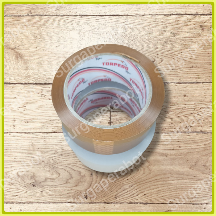 Terbaru Lakban Bening Coklat 45Mm X 100 Yard Torpedo Per Dus 2 Inch 100Y 1 Box Packing Aman