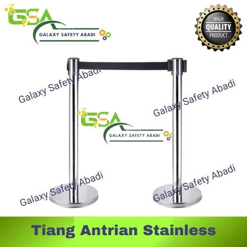 

TERBARU Tiang Antrian Pembatas Stainless Queue Line Pita 3M