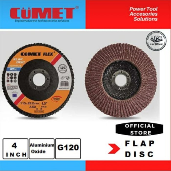 READY STOK CUMET FLAP DISC GRIT 120 AMPLAS SUSUN CUMET HEAVY DUTY/ AMPLAS