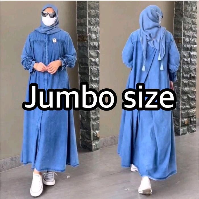 Jubah Muslimah Jenna Midi Dress Jumbo Wanita Cantik