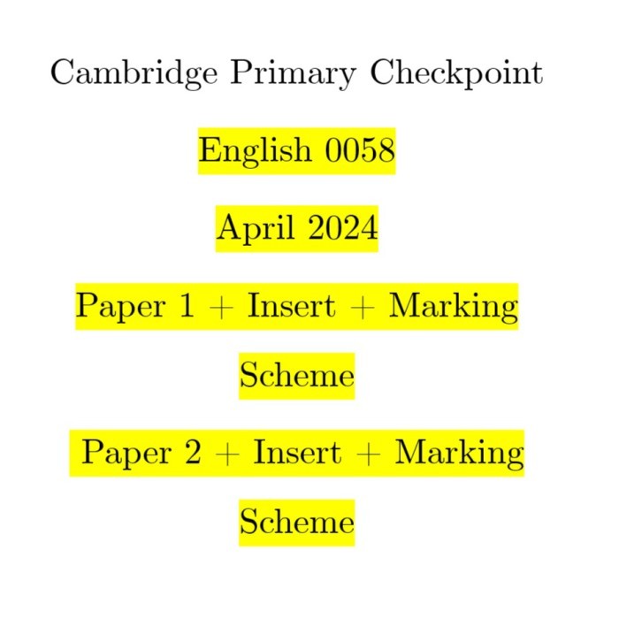 

Sale [Hardcopy] Cambridge Primary Checkpoint English April 2024