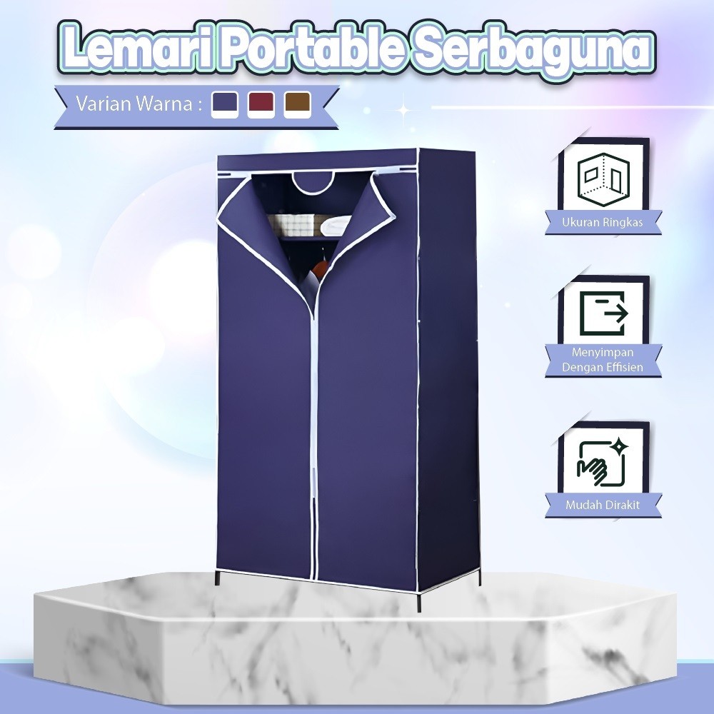 ( WOW ) LEMARI SERBAGUNA KAIN LEMARI GANTUNGAN LEMARI PORTABLE LEMARI RESLETING LEMARI POLOS