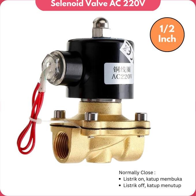 SELENOID VALVE 1/2 INCHI SELENOID WATER VALVE 2 WAY KRAN LISTRIK ORIGINAL DAN TERPERCAYA