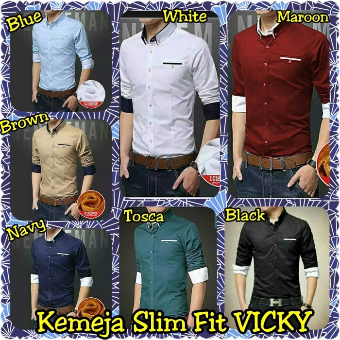 Kemeja Slim Fit Vicky New