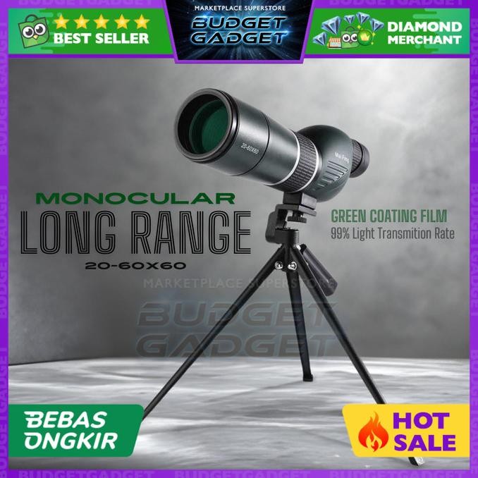 EYEBRE Teropong Teleskop Spotting Monocular Telescope + Tripod Kaki
