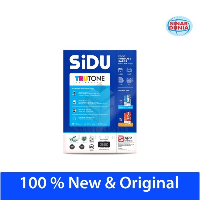 Kertas HVS Sinar Dunia B5 70 / HVS Sidu B5 70 / Kertas Sidu B5 70 Gsm