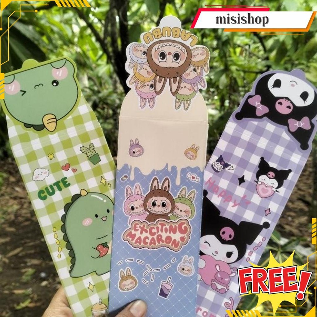 

Amplop Angpao Panjang Hari Raya Lebaran Labubu Kuromi Isi 5 Pcs Terlaris