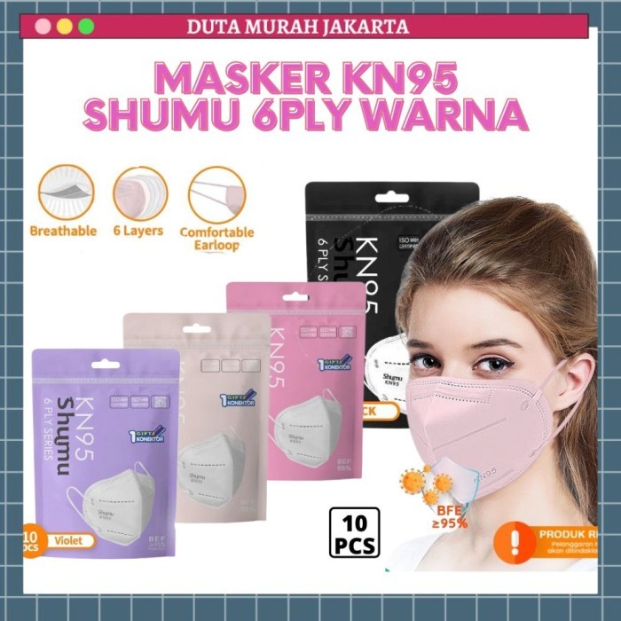 Masker KN95 SHUMU 6Ply Earloop Protective Premium Quality Mask
