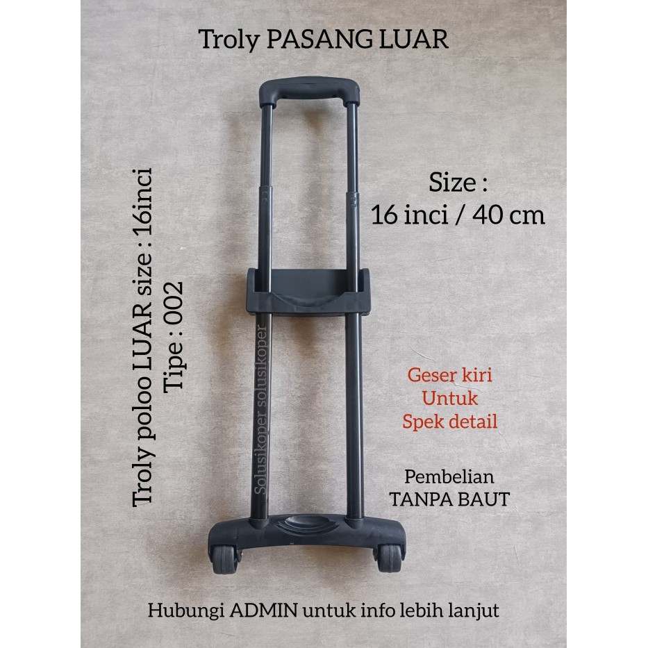 :::::::] troly koper polo troli tas travel bag troly polo troli koper 16 inch