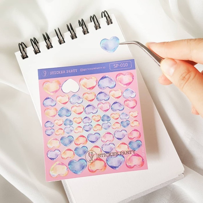 

_^_^_^] Sticker Party Hati Kaca Stiker Bubble Glass Heart Deco Polaroid SP010