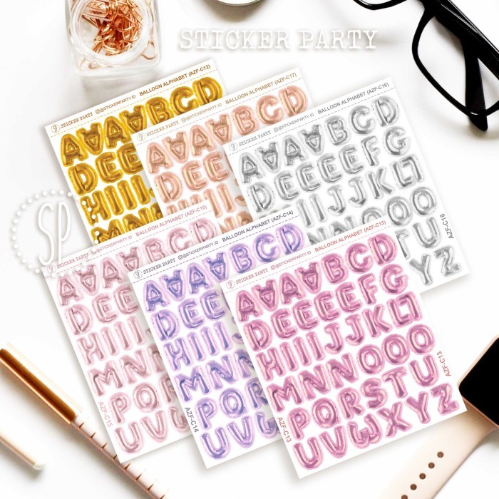

Buruan serbu] Sticker Party Stiker Balon Foil Party Scrapbook Jurnal Deco AZFC12
