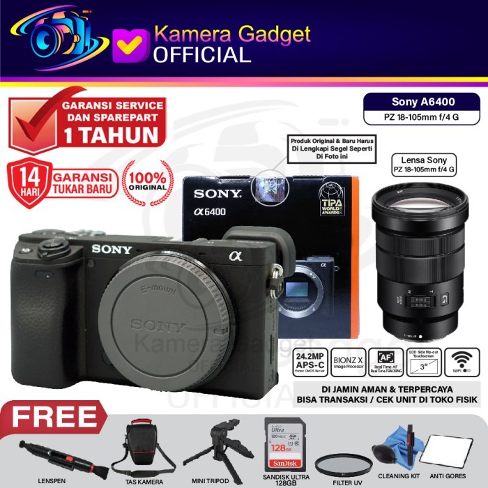 Sony Alpha A6400 + Sony E Pz 18-105Mm F4 G Oss Lens Mirrorless