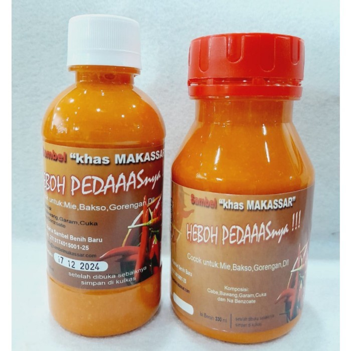 

TERLARIS SAMBAL KHAS MAKASSAR 220ML / 330ML HEBOH PEDASNYA SAMBEL ASLI MAKASAR MURAH!!! MURAH