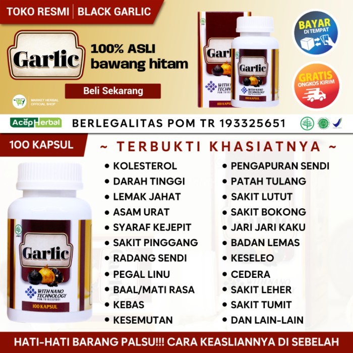 

TERLARIS BAWANG HITAM TUNGGAL BLACK GARLIC ASLI WITH NANO TECHNOLOGY BPOM & HALAL MUI MURAH!!! MURAH