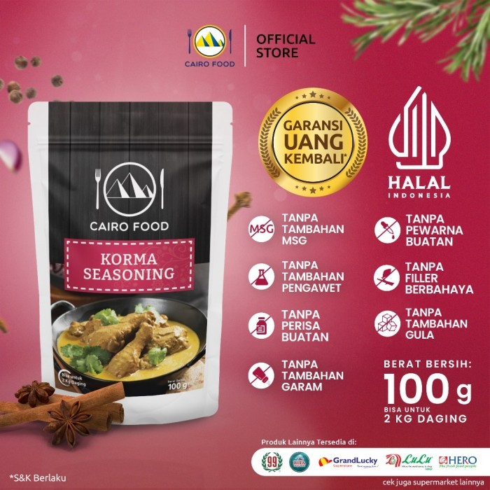 

TERLARIS CAIRO FOOD BUMBU KORMA - 100 GRAM MURAH!!! MURAH