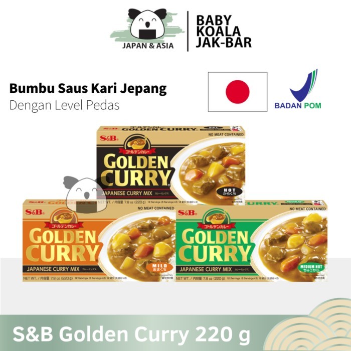 

TERLARIS GOLDEN CURRY S&B MIX HOT MEDIUM MILD 220 G JAPAN CURY PEDAS KARE JEPANGG MURAH!!! MURAH