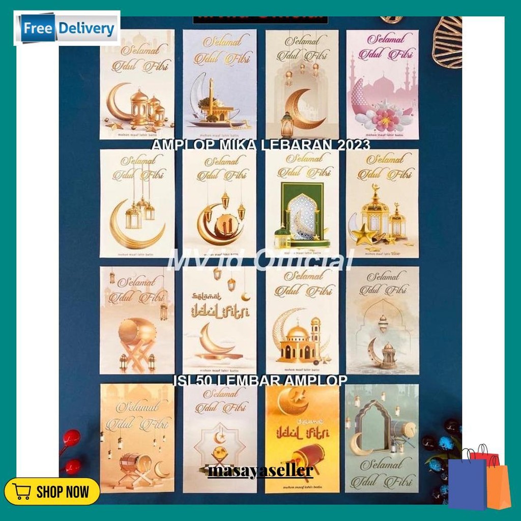 

30 Lembar Amplop Panjang Lebaran Hari Raya Idul Fitri Murah Meriah Ready Stock Kotak Mika Isi 50 Lembar Eid Mubarak Thr Gifti Original Produk