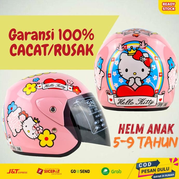 Helm Motor Anak SNI Perempuan Cewek Cewe Karakter Lucu TK SD