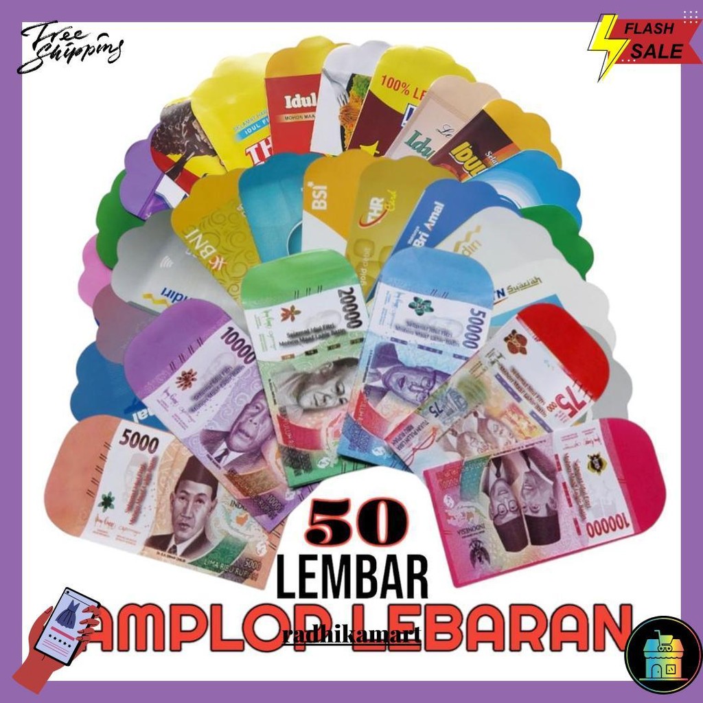 

50 Lembar Amplop Lebaran Idul Fitri Ukuran 7X11 Cm Gratis Ongkir