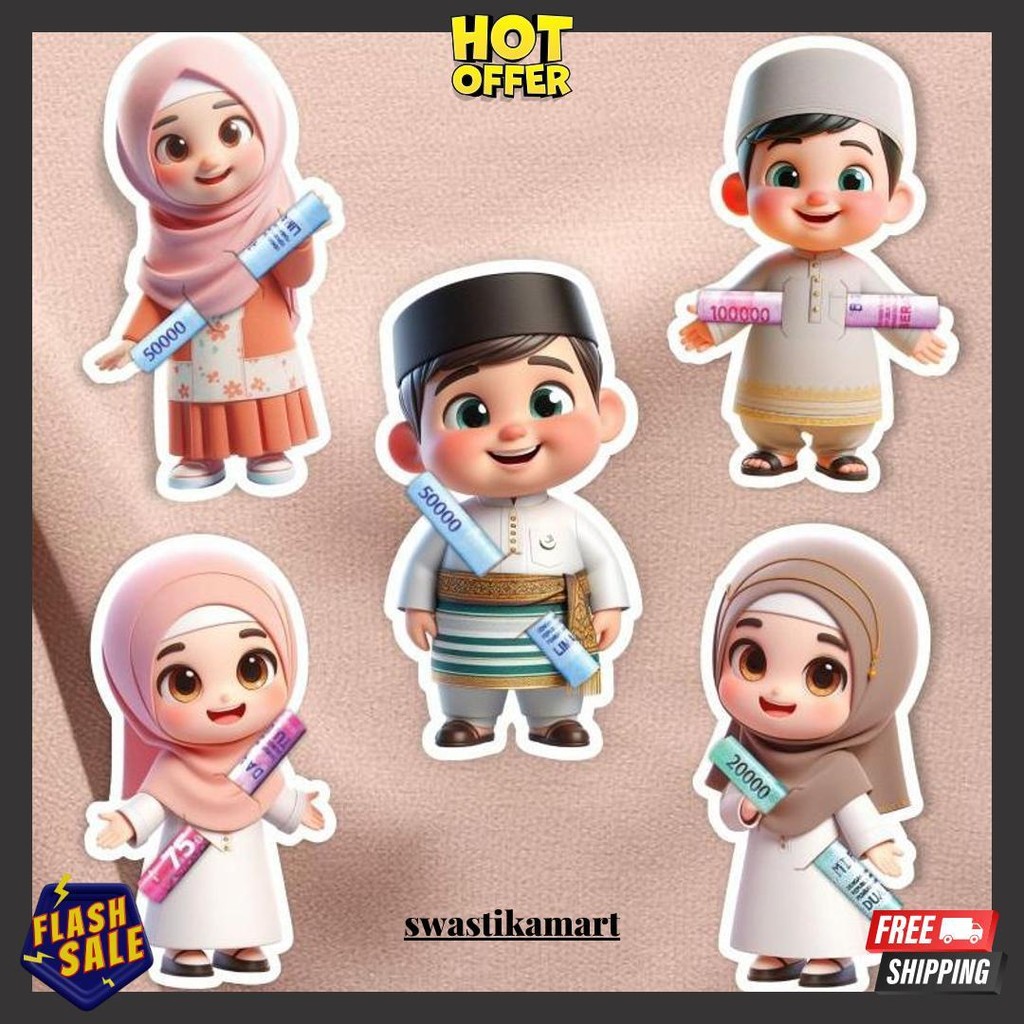 

(30Pcs) Amplop Lebaran Gemoy Karakter Unik 3D Idul Fitri 2025 Angpau Thr Peluk Uang Selip Gratis Ongkir