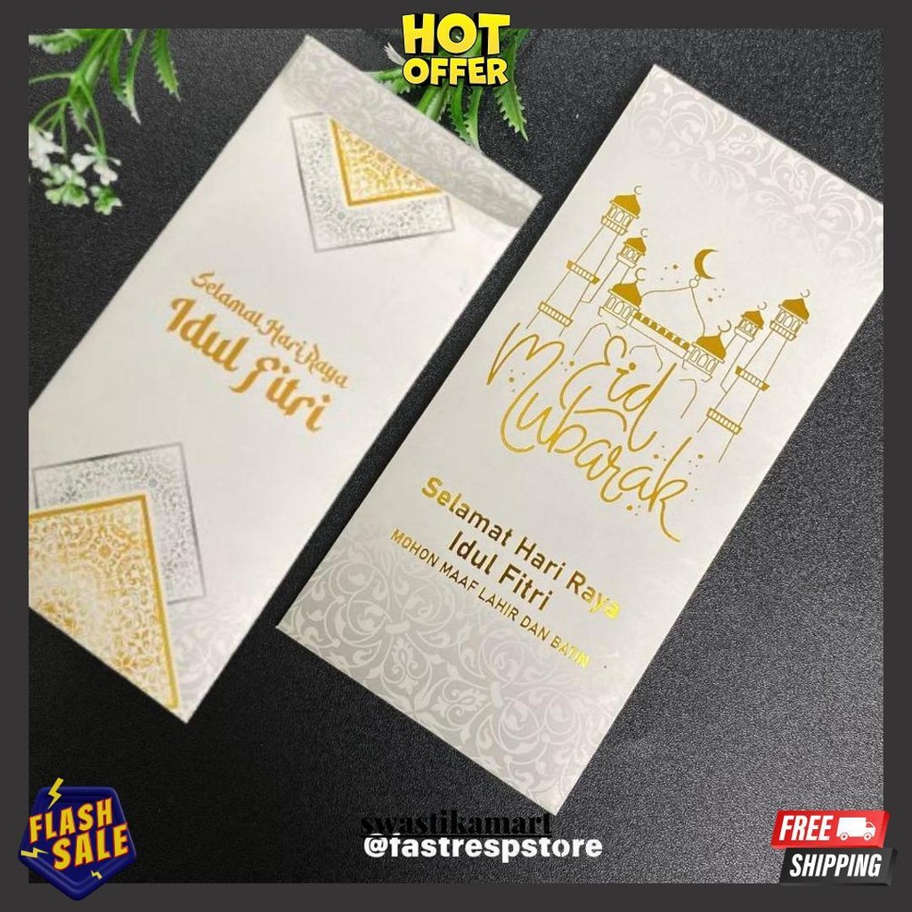 

Amplop Lebaran Idul Fitri Premium Hotprint Emas Ukuran 7,5X16 Cm 1 Pack Isi 10 Pcs Cod
