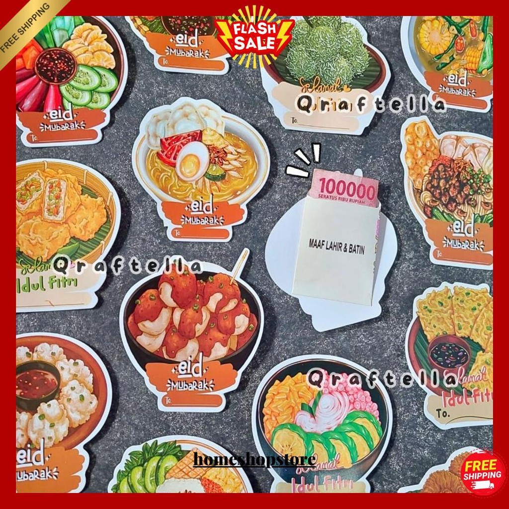 

(Isi 10Pcs) Amplop Lebaran 3D Motif Makanan Nusantara, Snack, Cromboloni Viral 2025 !!! Amplop Unik Estetik || Amplop Idul Fitri || Angpau Lebaran Original Produk