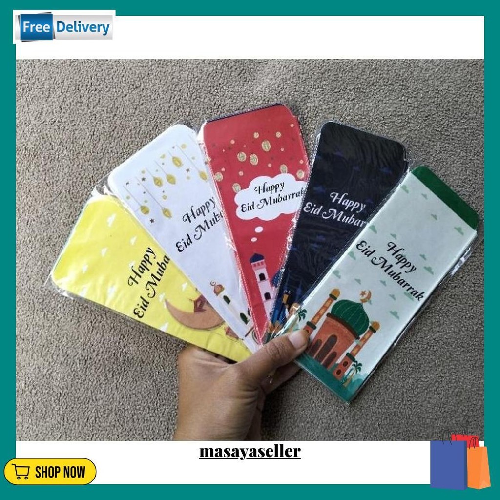

Amplop (100 Pcs) 10 Pack Amplop Lebaran Jumbo Gambar Muslim Islami Siap Pakai (1 Pack Isi 10) Cod