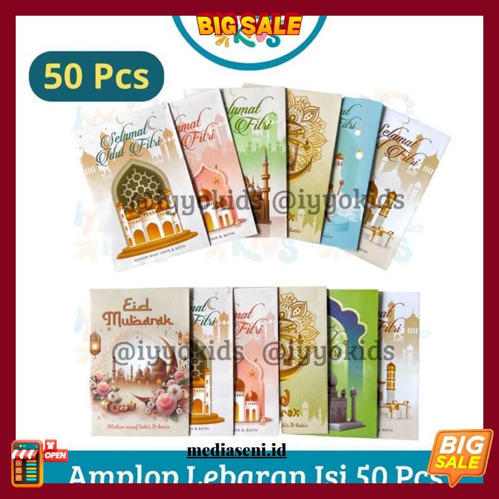 

Iyyo Kids | Isi 50 Lembar Amplop Thr Lebaran Idul Fitri Murah / Angpao Thr Motif Lucu Original Produk