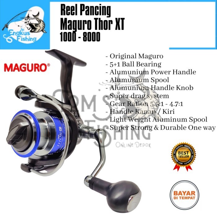 Rel Pancing Reel Pancing Maguro Thor Xt 1000 - 8000 ( 5+1 Bearing ) Power Handle