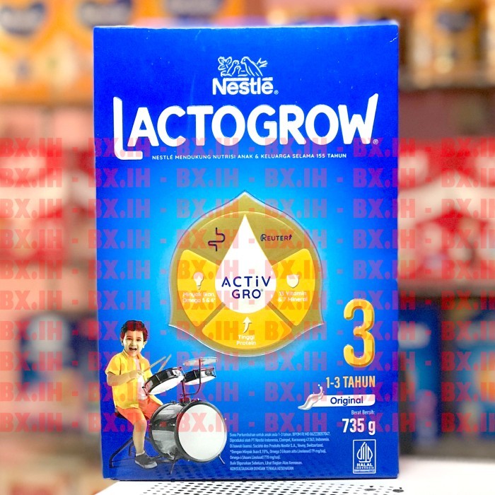 Lactogrow 3 Original Plain 735g - Expired Date 100% Aman