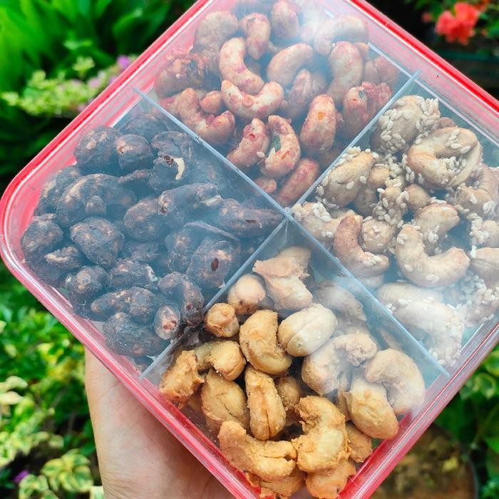 

terbaru !!! kacang mete matang mix 4 varian rasa food toples snacks mede kering ready