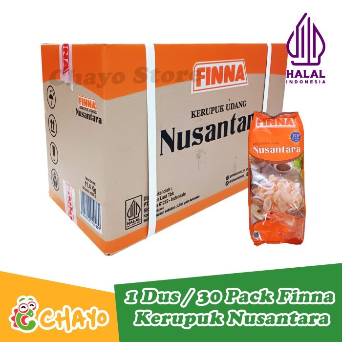 

Readyy!! Finna Kerupuk Udang Nusantara 1 Dus / 30 Pack Keripik Udang Mentah Kerupuk Finna BPOM HALAL